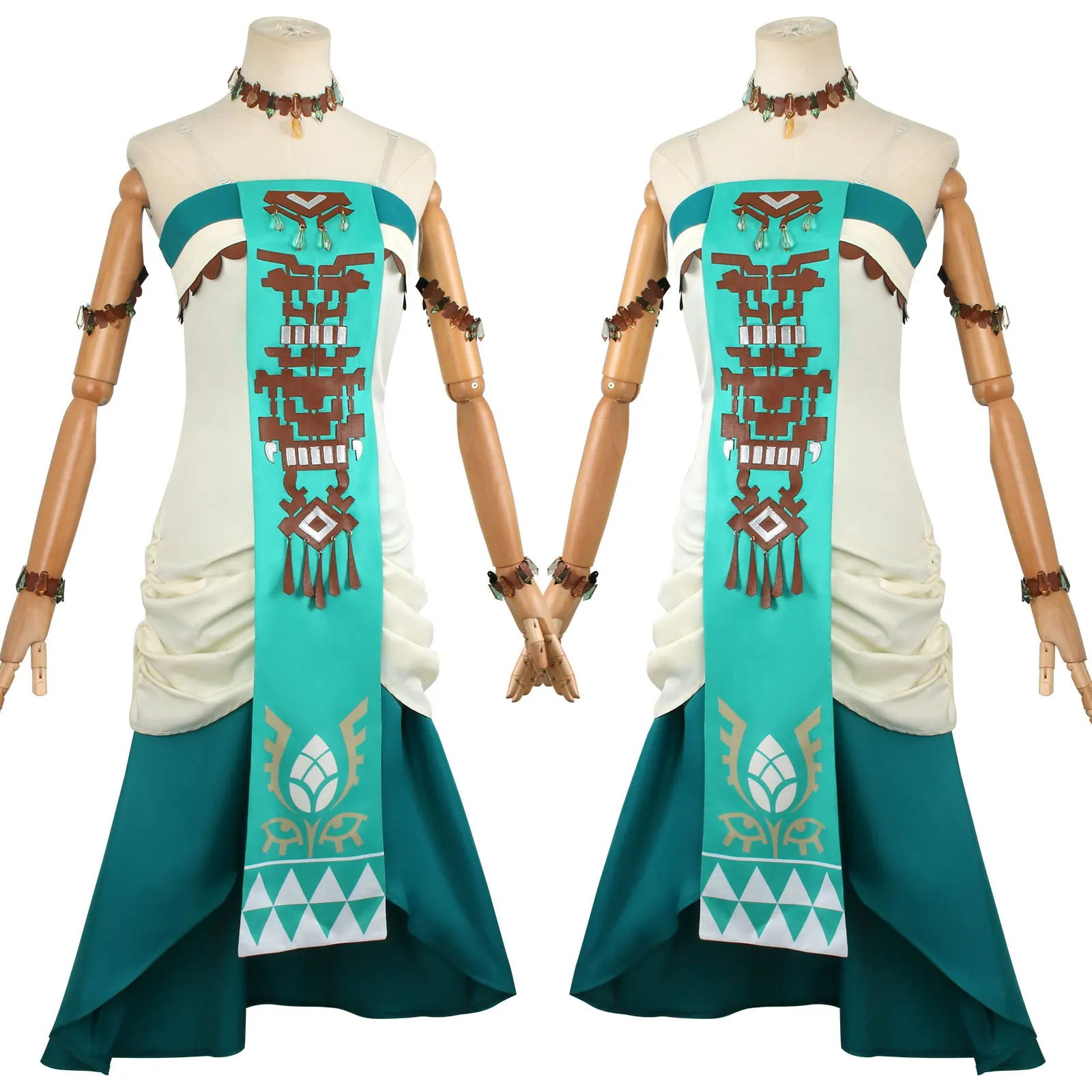 High Quality Printed Elf Princess Cosplay Costume Full Set For Women Halloween Carnival Party view 4