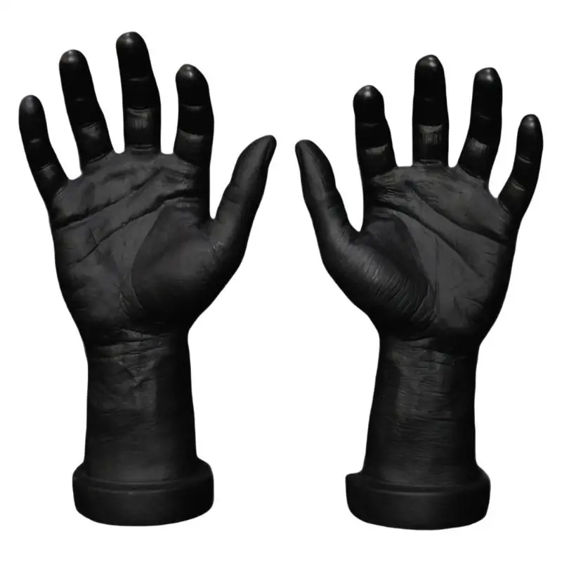 A52E 2pcs Sturdy Faux Human Hands Mannequin Male Hand Realistic Display Props for Nail Training and Party Decorations