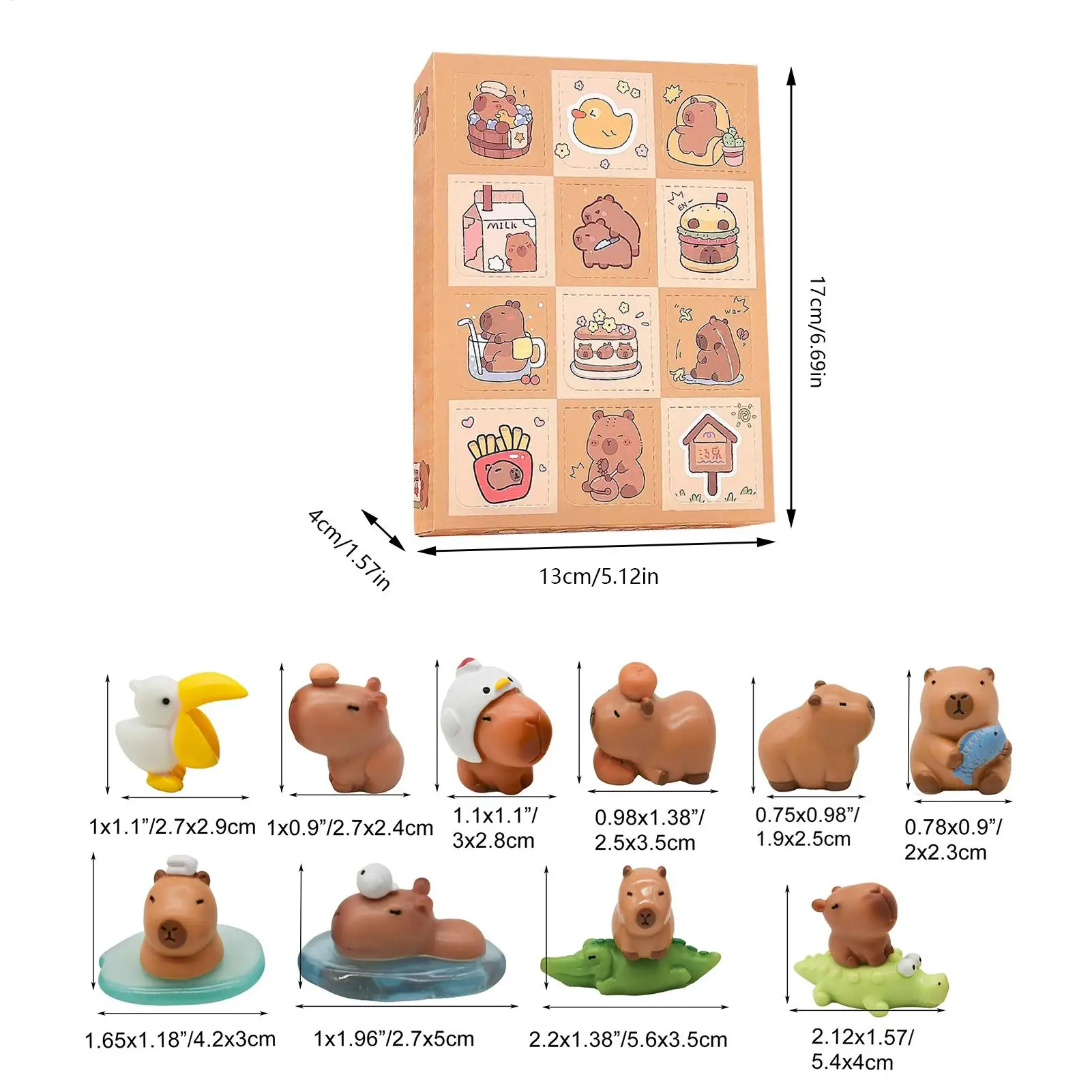 Capivara figuras desktop capivara ornamento bonito animal colecionáveis para prêmios de sala de aula decoração de casa festa de aniversário de natal