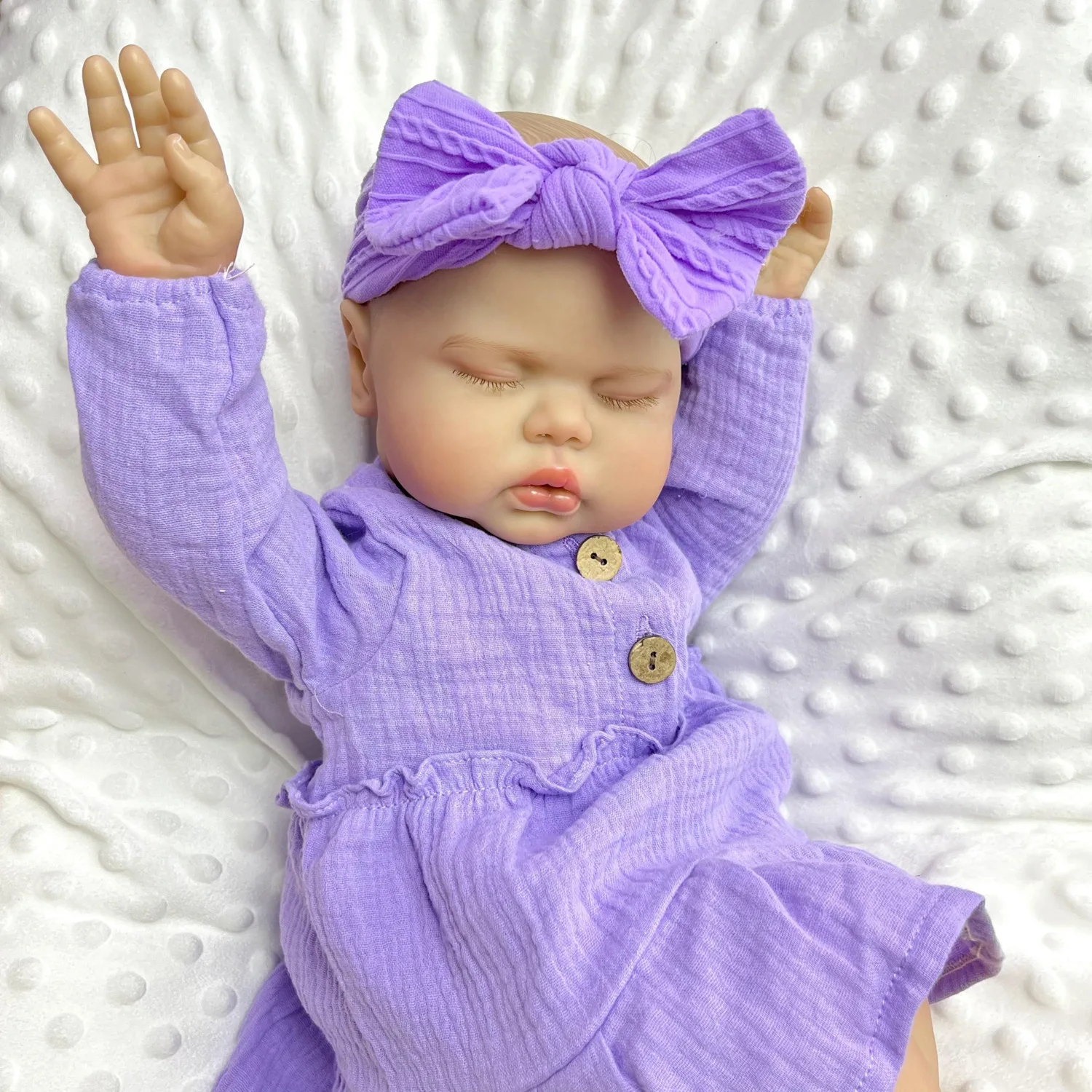 

BZDOLL Asleep 20inch Lifelike Cloth Body Reborn Fat Baby Doll Toy 50 CM 3D-Paint Skin Lovely Sleeping Doll Fashion Birthday Gift