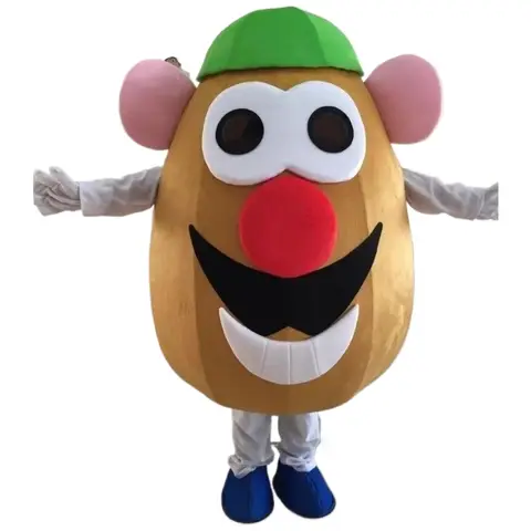 Disfraz de Cosplay de cabeza de patata, personaje de dibujos animados, mascota publicitaria, vestido elegante, fiesta de mascota de cumpleaños, accesorios de fiesta de Carnaval de animales