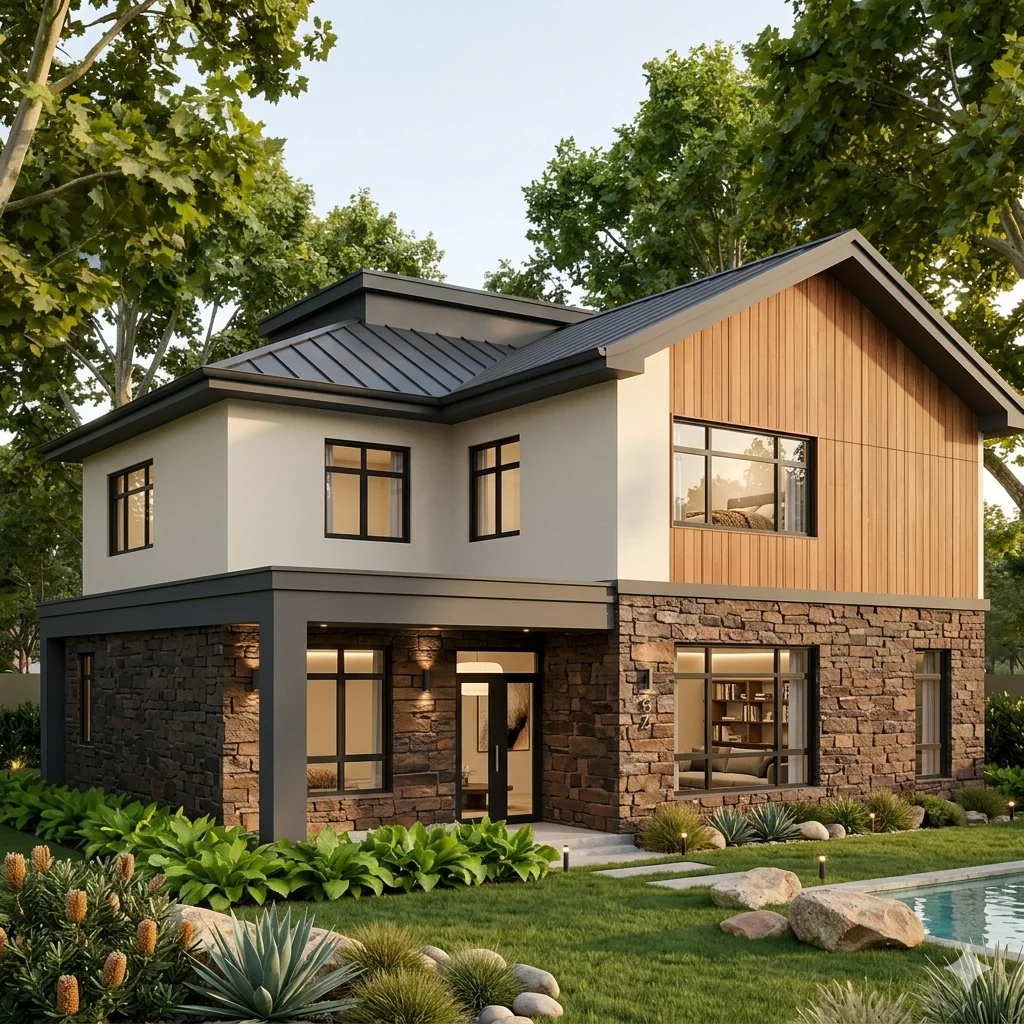 2 Storey Luxury Warm Detached Villa Modern Prefabricated Single Family House for Living