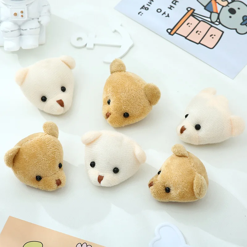 10pcs Teddy Bear Head Stuffed Toys Cute Cartoon Mini Bear Plush Dolls Animal Bear Head Doll For Girl Diy Accessories Small Gifts