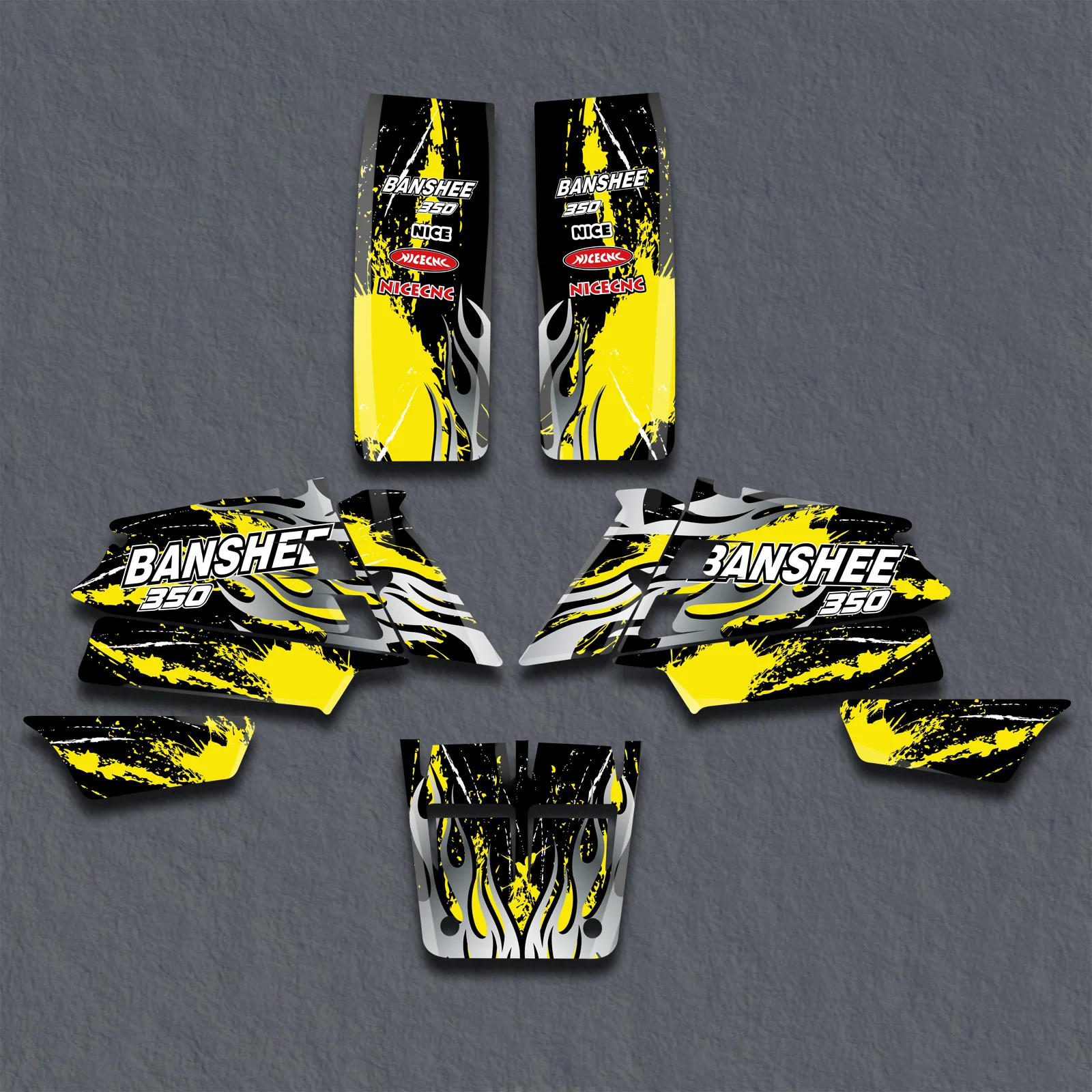 

For Yamaha Banshee 350 YFZ 350 1987-2006 ATV Graphic Background Decals Sticker Kit Customize 2005 2004 2003 2002 2001 2000 1999
