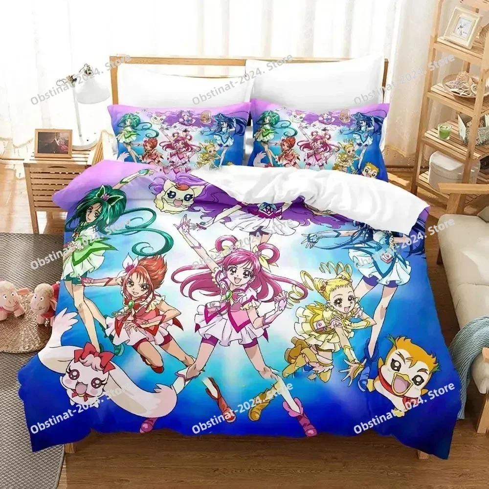 Top Anime Pretty Cure Bedding Set Duvet Cover Full Queen King Size Pillowcase Bed Printed Bed Set Aldult Kid Bedroom Single Twin