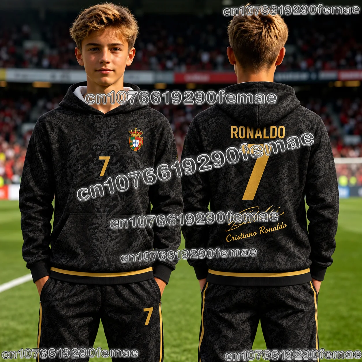 2026 Cristiano Ronaldo Portugal Football Jersey Hoodie Long Sleeve Soccer Fan Sweatshirt Kids Adults Casual Outdoor Clothing