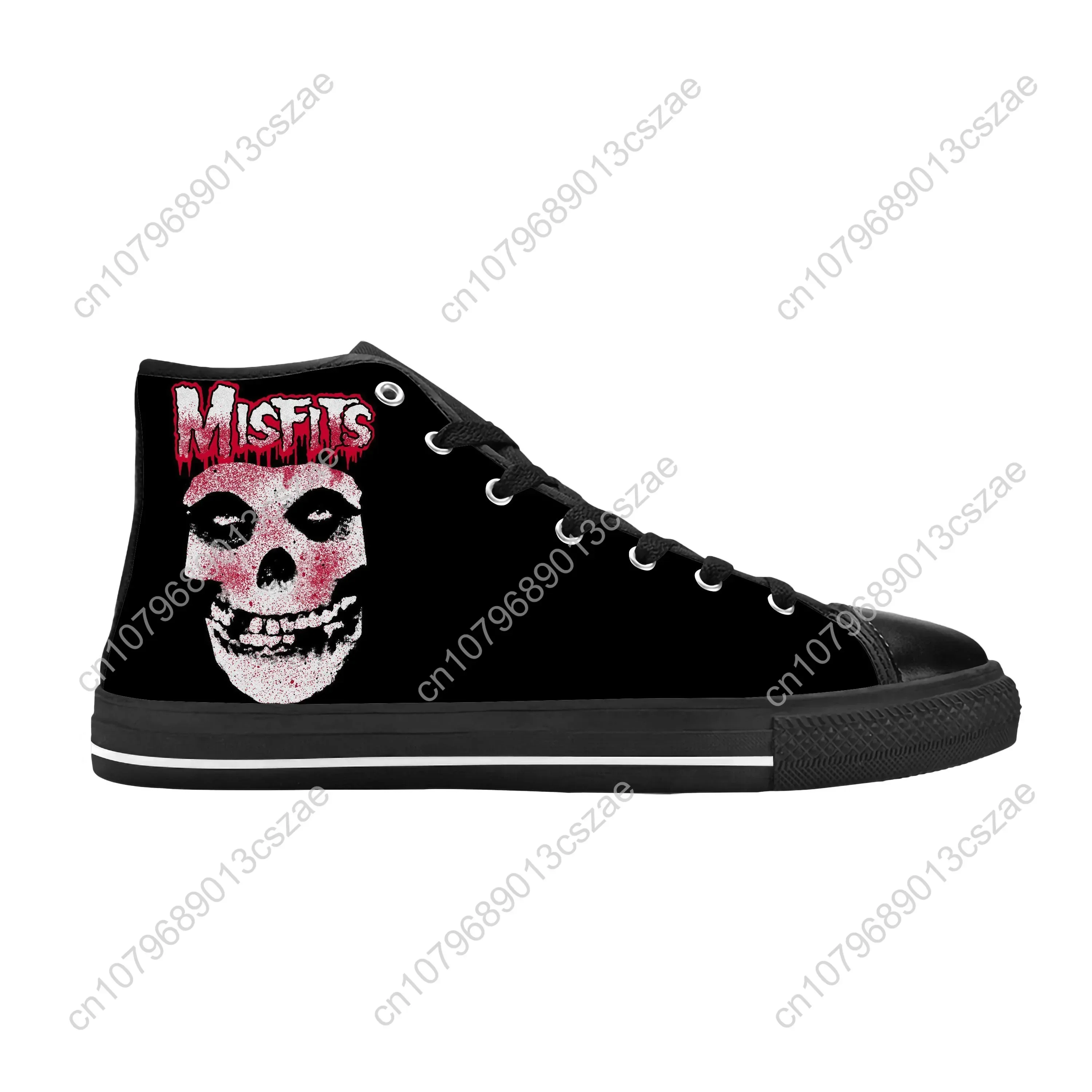 Misfits-Zapatillas deportivas con estampado 3D para hombre y mujer, zapatos de tela informales con diseño de Calavera, esqueleto, Horror, música, transpirables