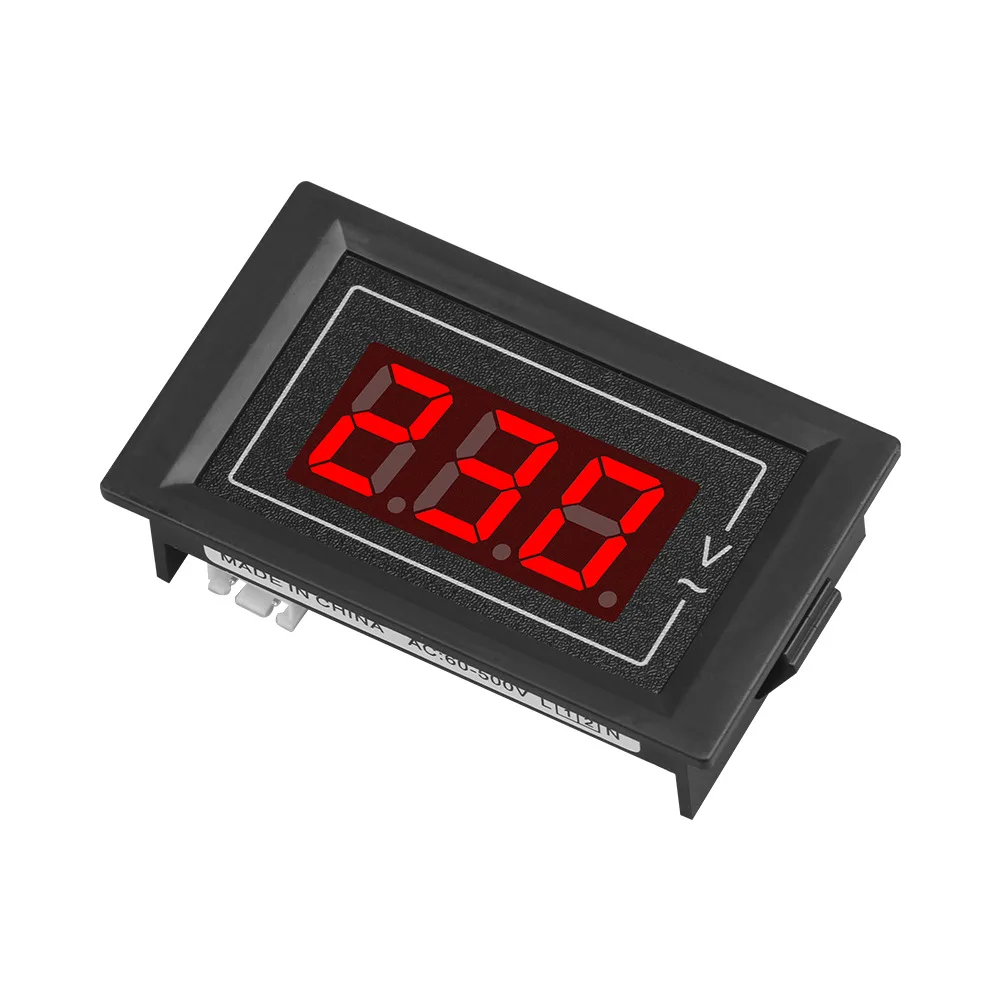 Small Single Phase AC Digital Voltage Meter Instrument Tool 2 Wires Voltmeter Panel Indicator Light Lamp Gauge