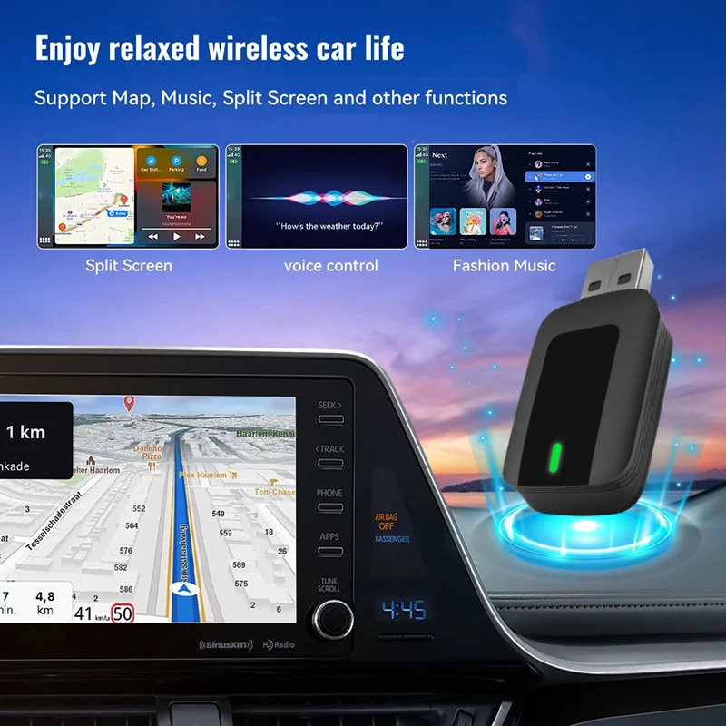 2in1 Wireless Carplay Adapter For iOS CarPlay / Android Auto Wireless Carplay Mini USB
