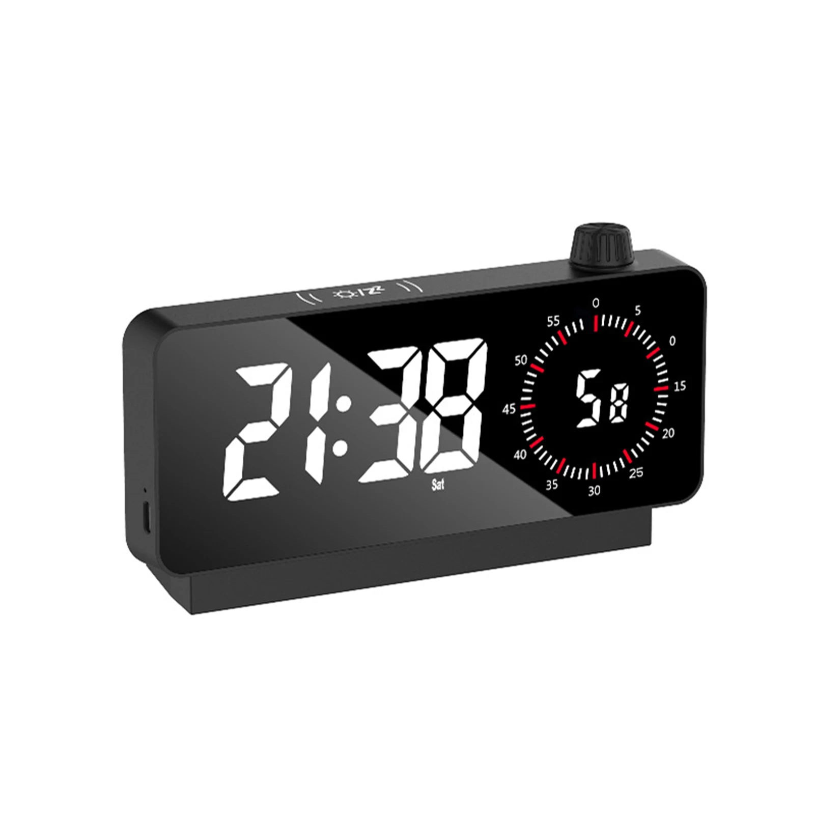Dual Screen Display Alarm Clock With Alarm Settings Sensing Outside Temperature Clocks Plug-in version black
