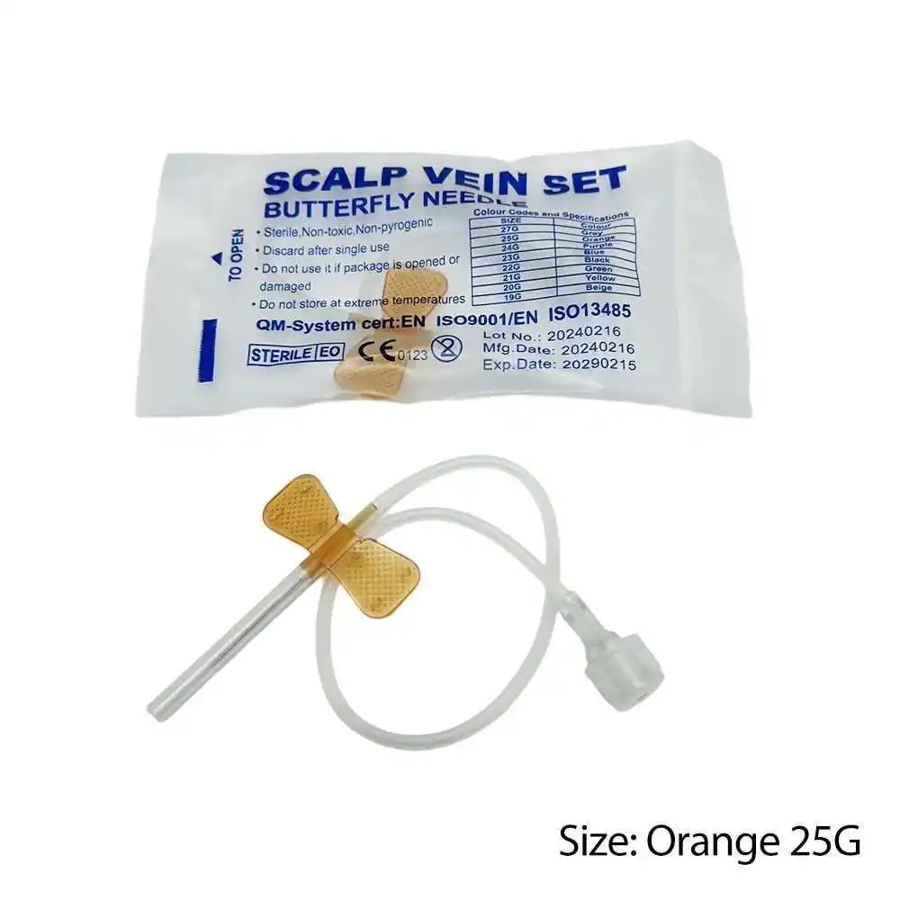 100 disposable butterfly blood collection needles, double wing blood collection needles, pet 21G/22G/23G/25G