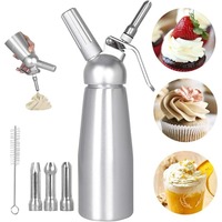 17 Oz Whipped Cream Dispenser Coffee Milk Cake Foam Gun Siphon Squeeze Bottle For Bakery Coffee Shop Decoration Tools 500ml