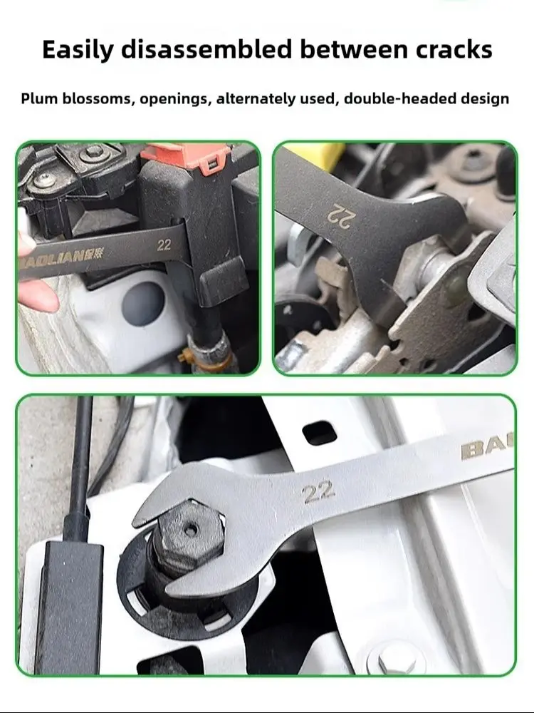 Clé Ultra-mince grande clé ouverte prune clé à double usage vente en gros 4-27MM Section mince transfrontalière double usage