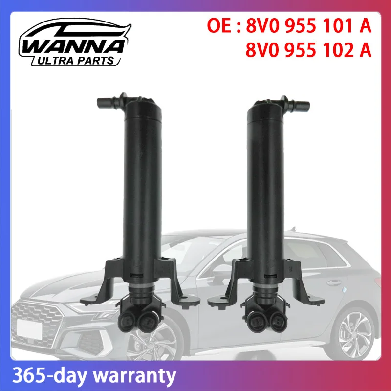 

OE 8V0955101A 8V0955102A Left Right Headlight Washer Lift Cylinder Spray Nozzle Jet for Audi A3 2017-2021 RS3 2017-2021
