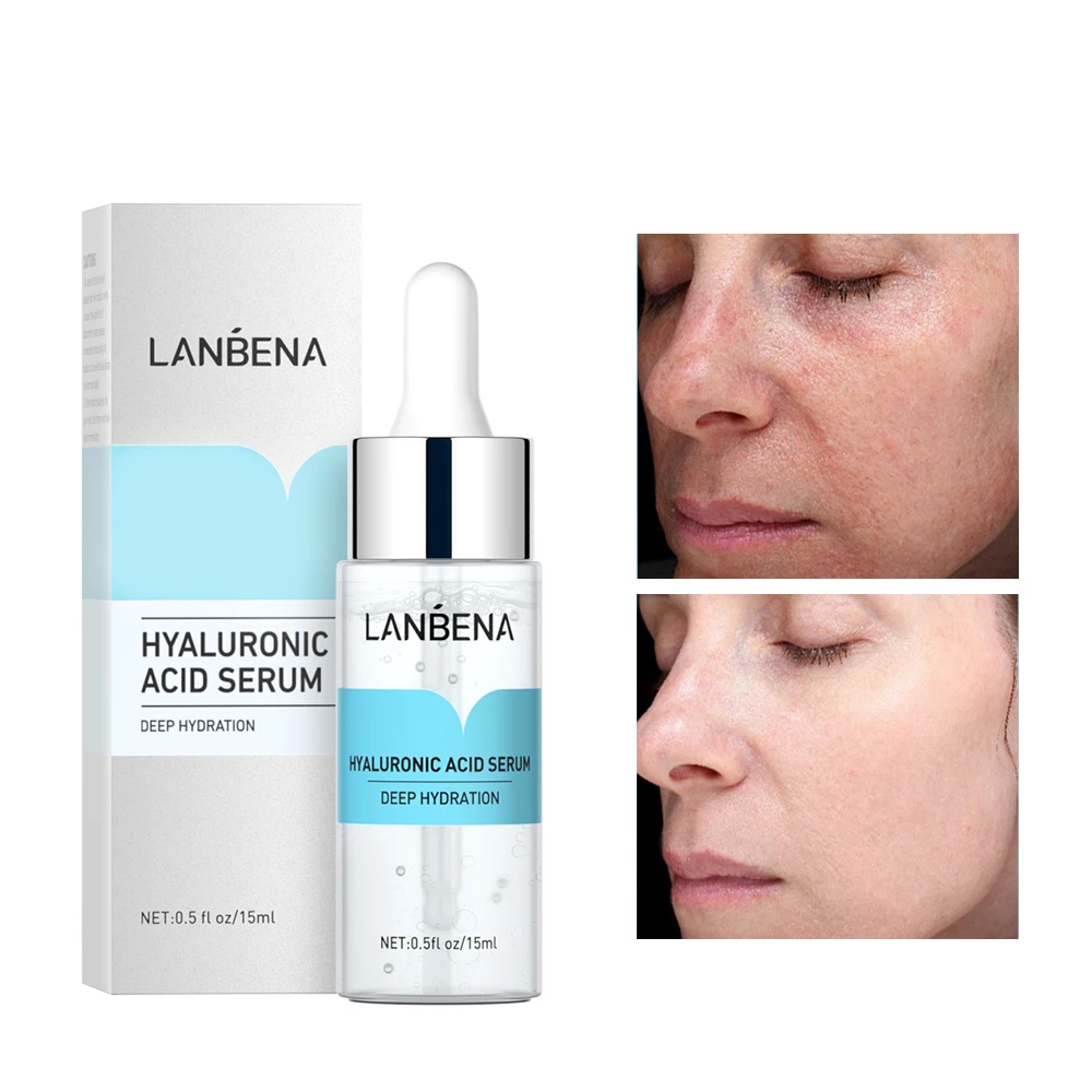 Lanbena 15Ml Hyaluronzuur Gezicht Serum Diepe Hydratatie Hydraterende Essence Huid Aanscherping Anti Veroudering Whitening Moisturizer