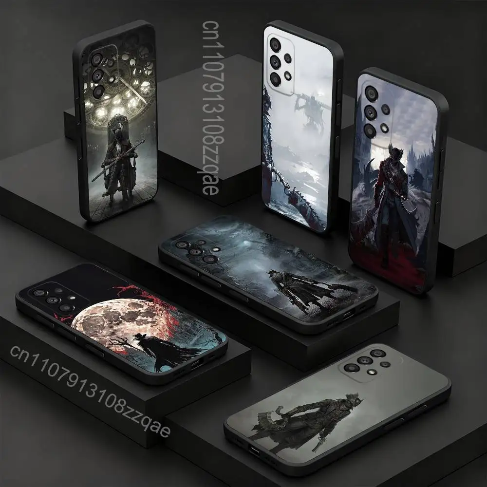 Capa de Telefone Game B-Bloodborne Cool para Samsung S 26,25,24,23,22,30,21,10,9,Ultra,Plus,Lite,FE,4,5G, Capa Macia Preta