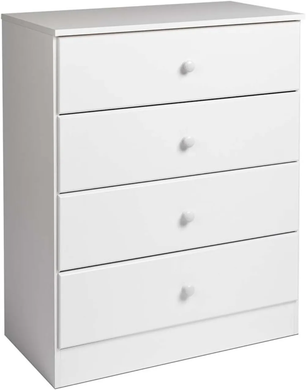 

Astrid Simplistic 4-Drawer Dresser for Bedroom, Functional Bedroom Dresser Chest of Drawers 16" D x 30" W x 36.25" H, White