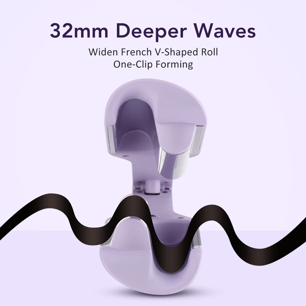32 مللي متر عميق نتردد مكواة تجعيد الشعر 4 درجة الحرارة قابل للتعديل سريع التدفئة مموج الشعر البيض لفة امرأة دائم التصميم الشباك أداة