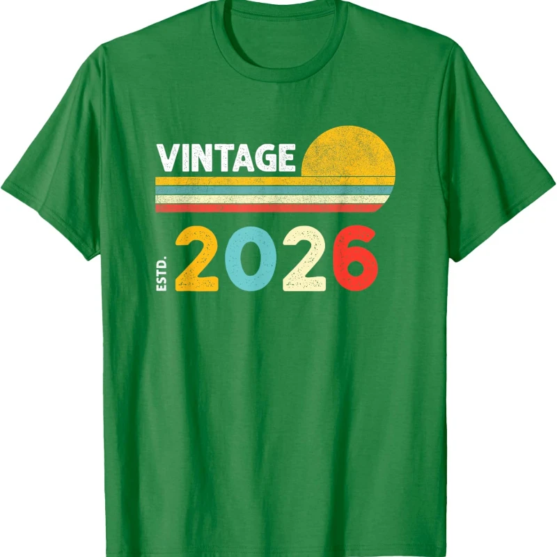 New Style Vintage 2026 Simple Figure Match Letters Graphic Shirt Unisex Leisure All-match Fashion Crewneck Regular Short Sleeve