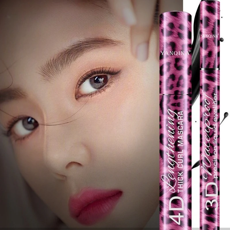 Mascara and Eyeliner Duo Set Black Fine-Tip Liner Smooth Application Long-Lasting Waterproof Eye Makeup 2-Piece Set