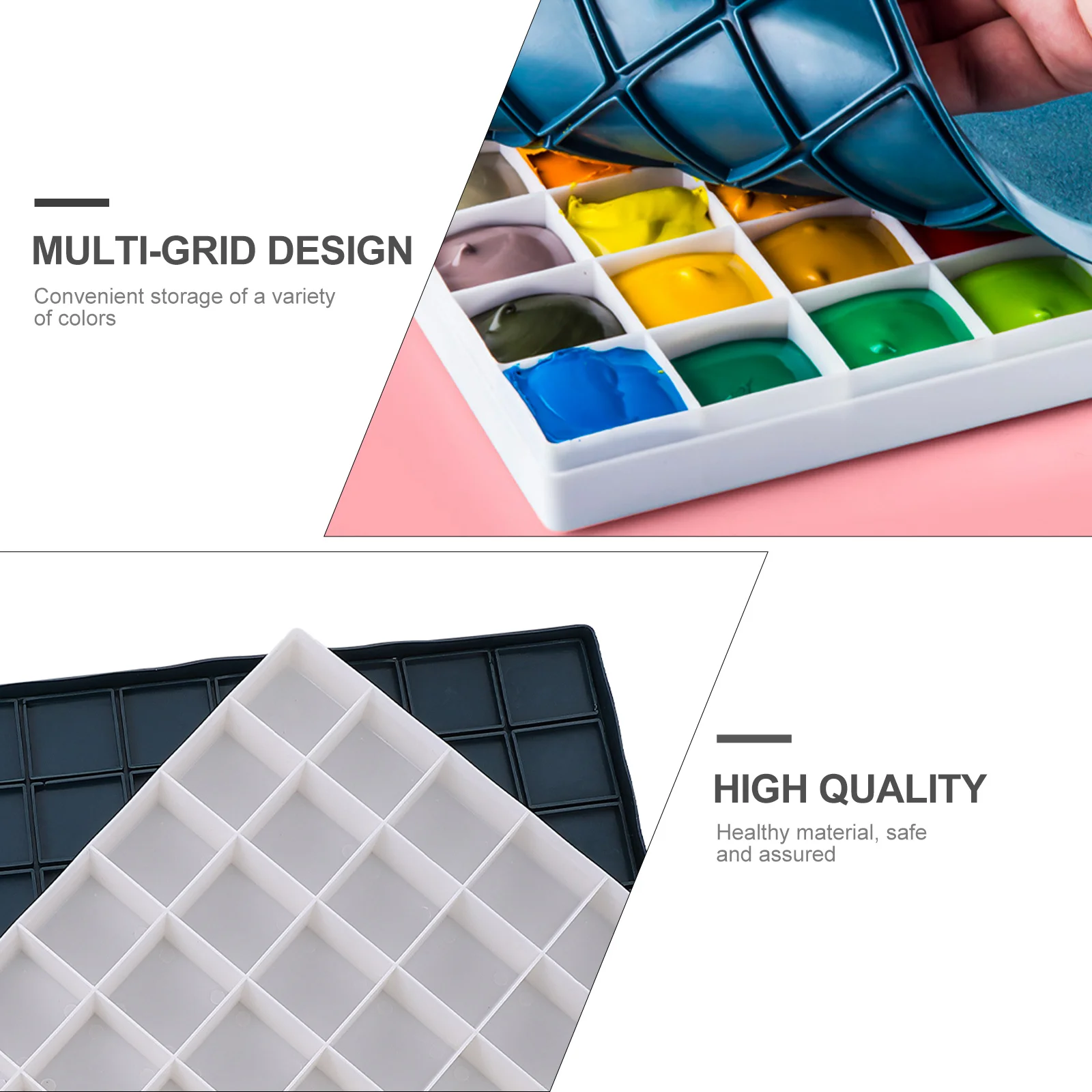 Watercolor Pigment Box Premium Art Paint Box With Compartments For Color Mixing Painting Durable Organizer Artists