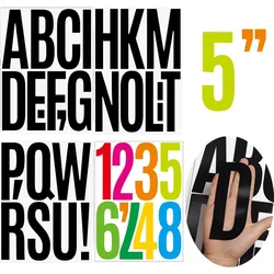 5 inch Big Letter Numbers Stickers 4 Sheets Vinyl Self Adhesive Stickers for Mailbox Homes Businesses Address Party Office Deco