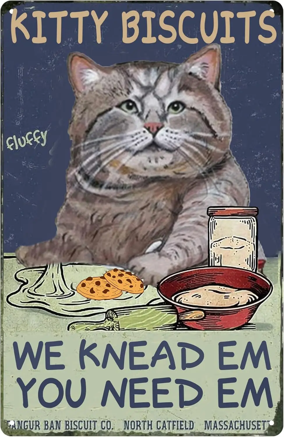 كيتي البسكويت نحن دلك إلي تحتاج إم خمر معدن القصدير تسجيل رقيق لطيف القط الحديد اللوحة علامات الرجعية للمنزل القهوة المطبخ