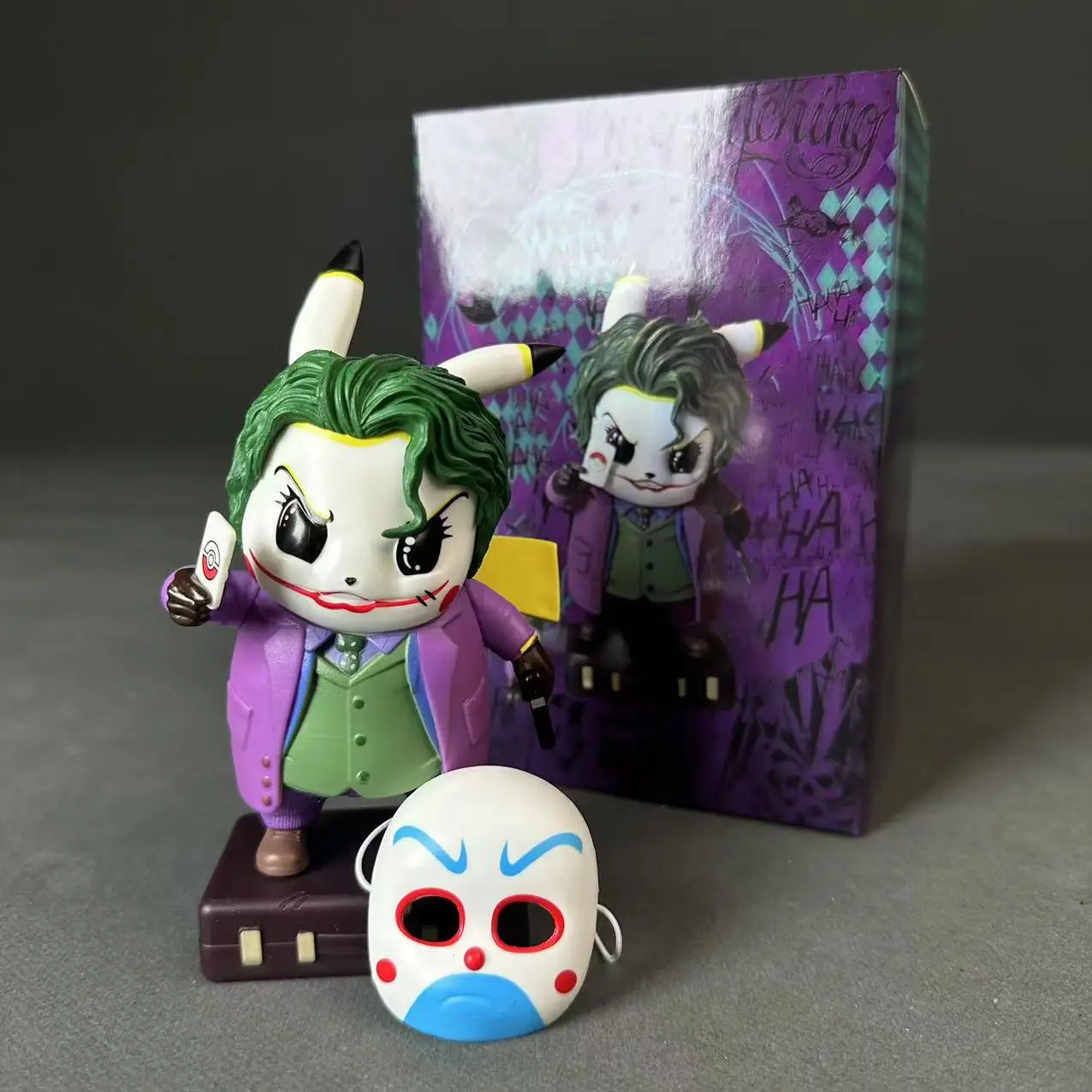 Покемон Пикачу Cos Heath Ledger Joker Q Edition креативный настольный автомобильный орнамент шасси модель фигурка Heath Ledger клоун Gif