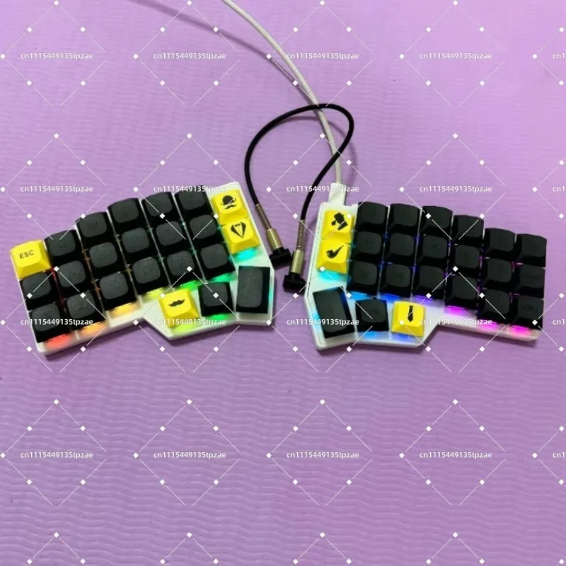 Portable V4.1 MX Split Mechanical Keyboard Ergonomic HotSwap DIY Wired RGB QMK VIAL Desktop Accessories