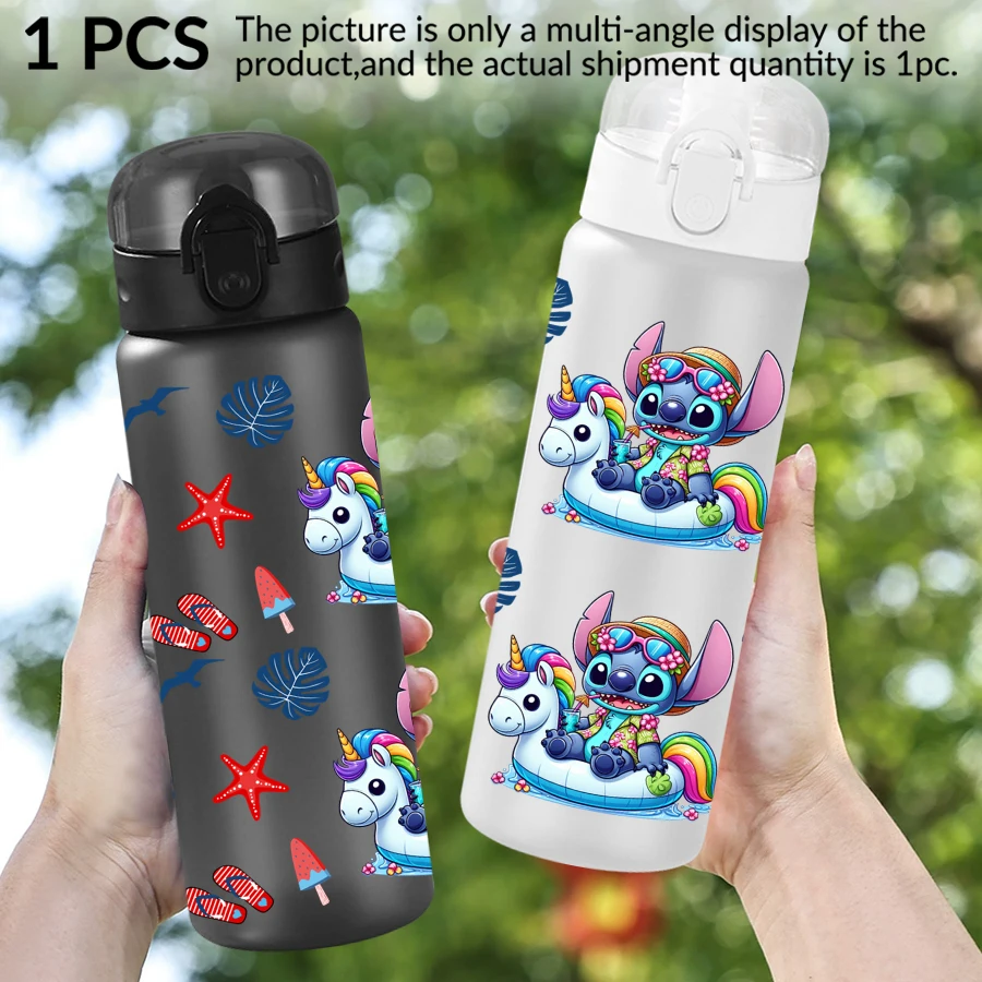 1pc disney stitch unicórnio padrão 26oz garrafa de água de plástico esportes ao ar livre copo de água aniversário/regresso a casa presente