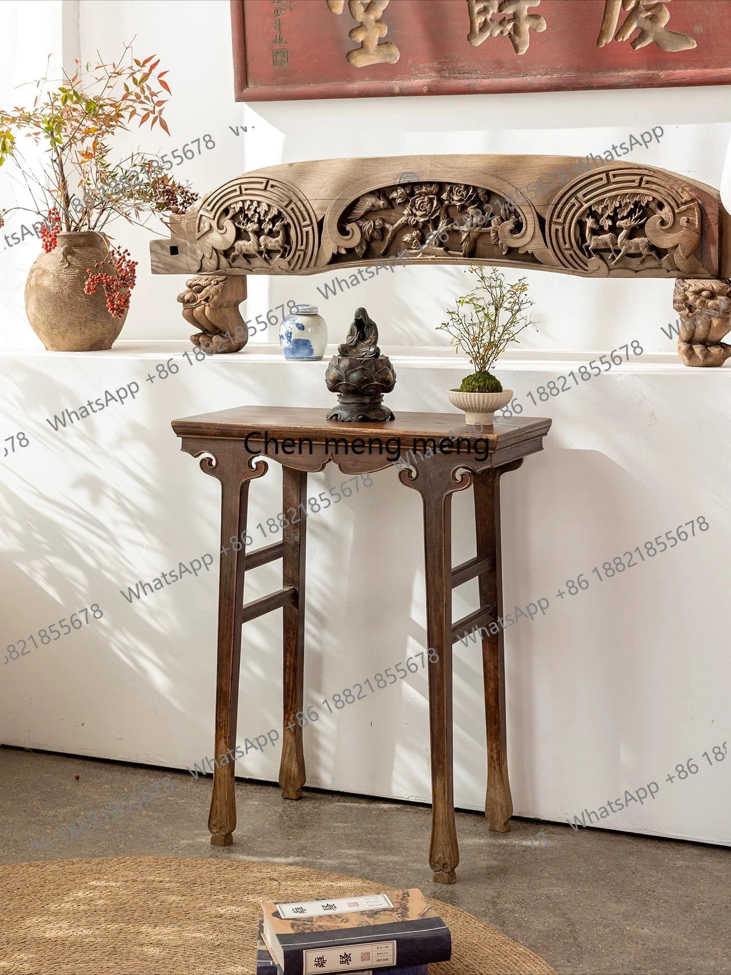 

Small strip case table Entrance table Flower case several storage table Solid wood Chinese style