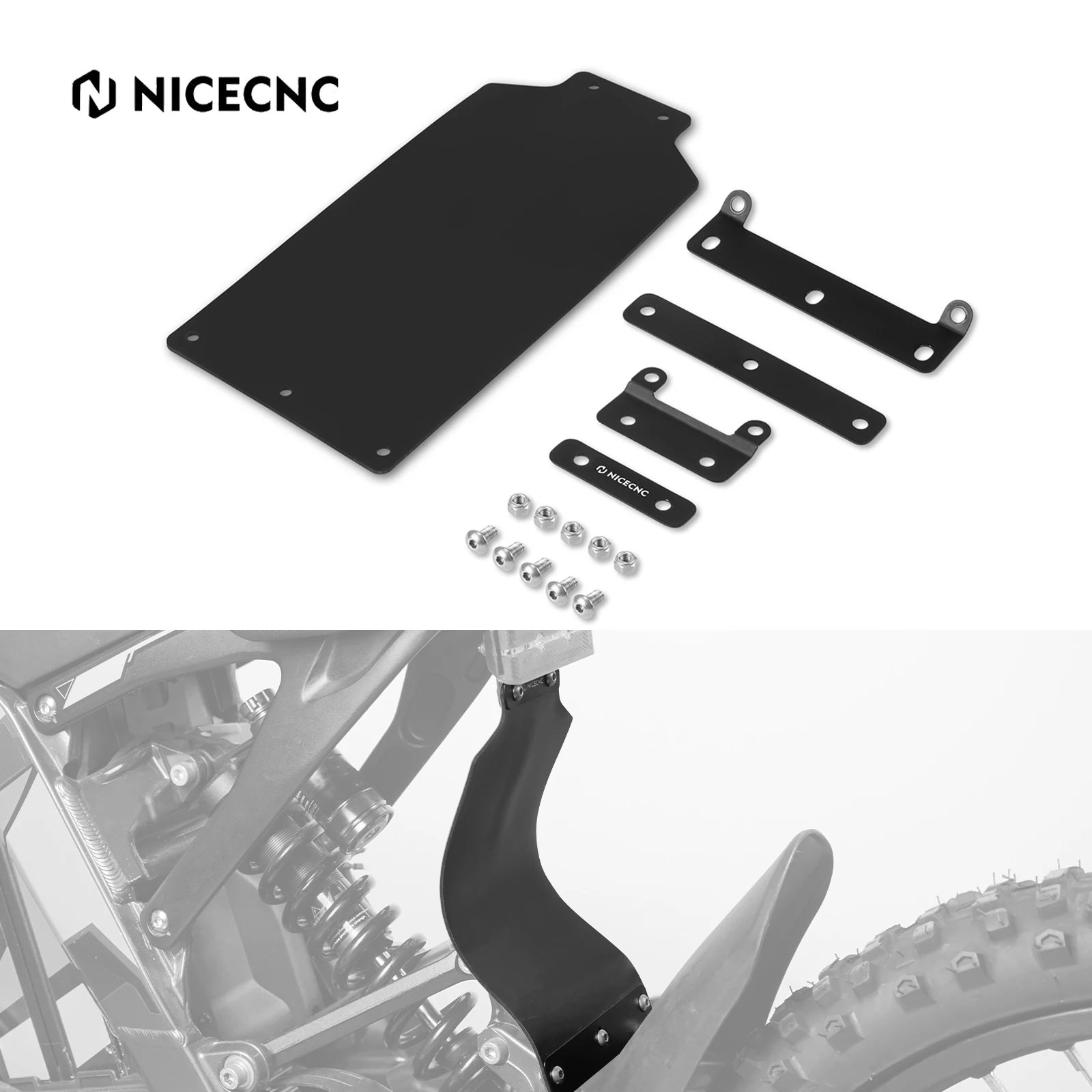 NICECNC For Surron Light Bee X S L1E For Segway X160 X260 Motorcycle Rear Shock Absorber Fender Mud Guard Electric Dirt Bike