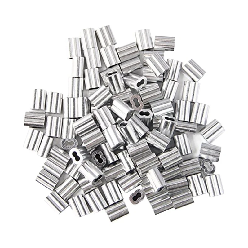 480X Aluminum Crimping Loop Sleeve For 2Mm Diameter Wire Rope And Cable