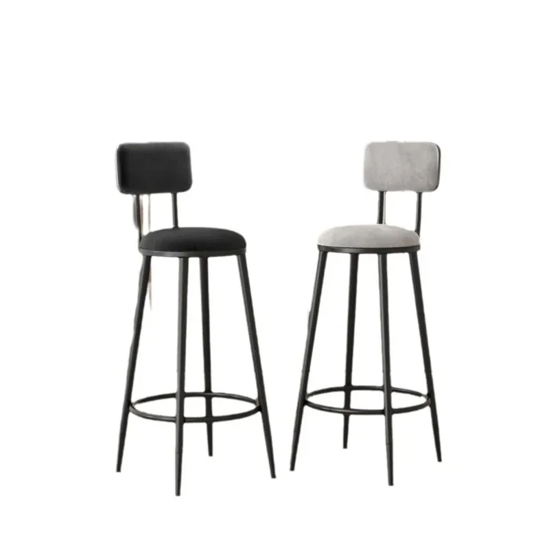 

Nordic bar chair, modern simple gold, back chair wrought iron stool