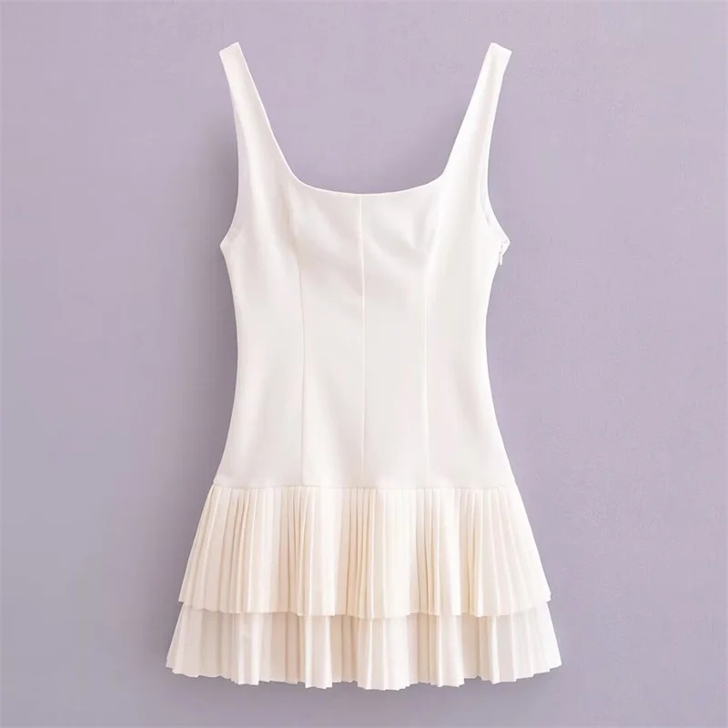 여성의 섹시한 파티 세련된 민소매 캐미 드레스 솔리드 핑크 Draped 지퍼 미니 짧은 드레스 패션 2025 여름 Vestidos