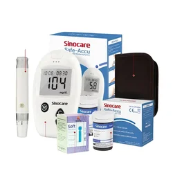 Sinocare Safe Accu Household Blood Glucose Tester Digital Blood Glucose Meter and Test Strips