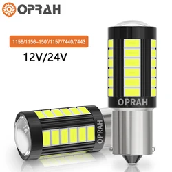 2X P21W LED 1156 BA15S 5630 Bulbs 1157 P21/5W BAY15D BAU15S PY21W T20 7440 3157 Canbus Car Tail Bulb Brake Reverse Light 12V 24V