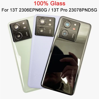 A +++ シャオ mi 13T 5 グラムバックバッテリーカバー mi 13T プロ 5 グラムバックカバードアガラスリアハウジングカバー交換部品