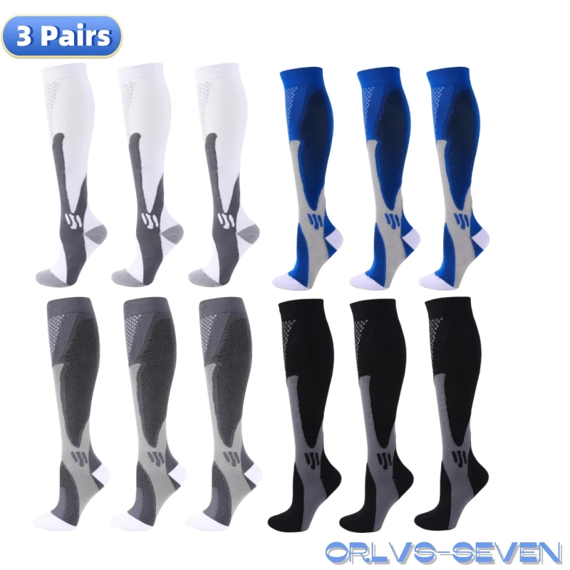 Size S-XXL 3 Pairs Pack/Socks Compression Socks Fit For Medical Edema Diabetes Varicose Veins Running Sports Socks 30 Mmhg