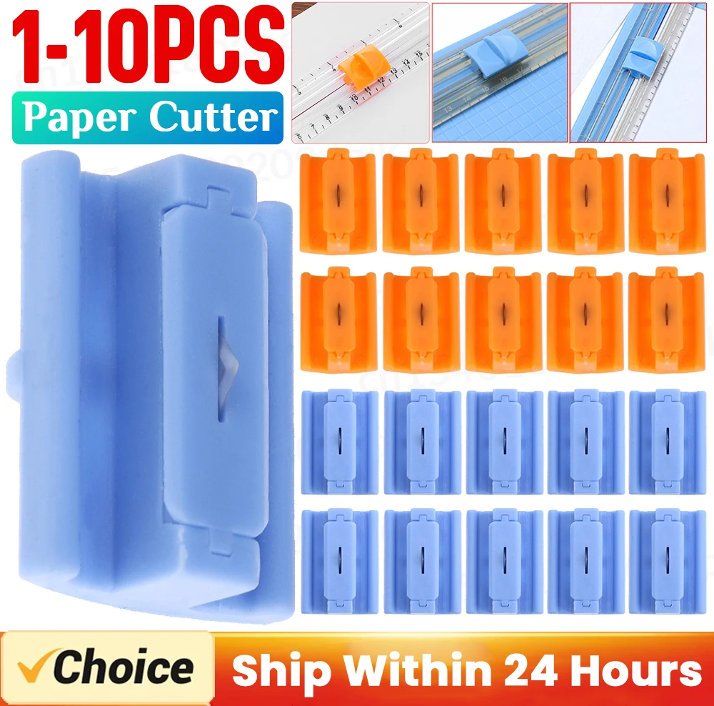 1-10pcs Paper Cutter A4 A5 Paper Cutting Guillotine Replacement Blades Cutter with Pull-out Ruler for Photo Trimmers Scrapbook