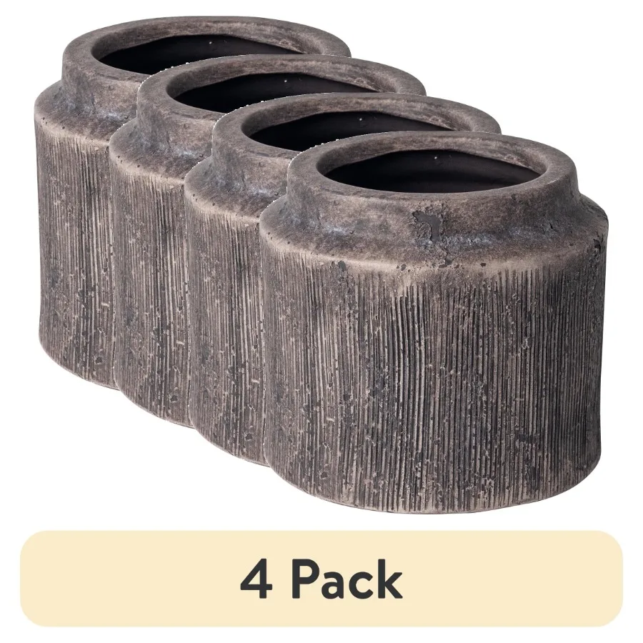 

Набор из 4-х круглых черных керамических кашпо Alexander для растений, 6 x 6 x 5.4 дюйма