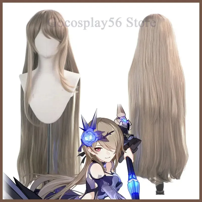 2025 yiyiCosplay Rita Rossweisse peluca 100cm de largo pelo Facial liso lino mezclado púrpura claro juego de rol para adultos