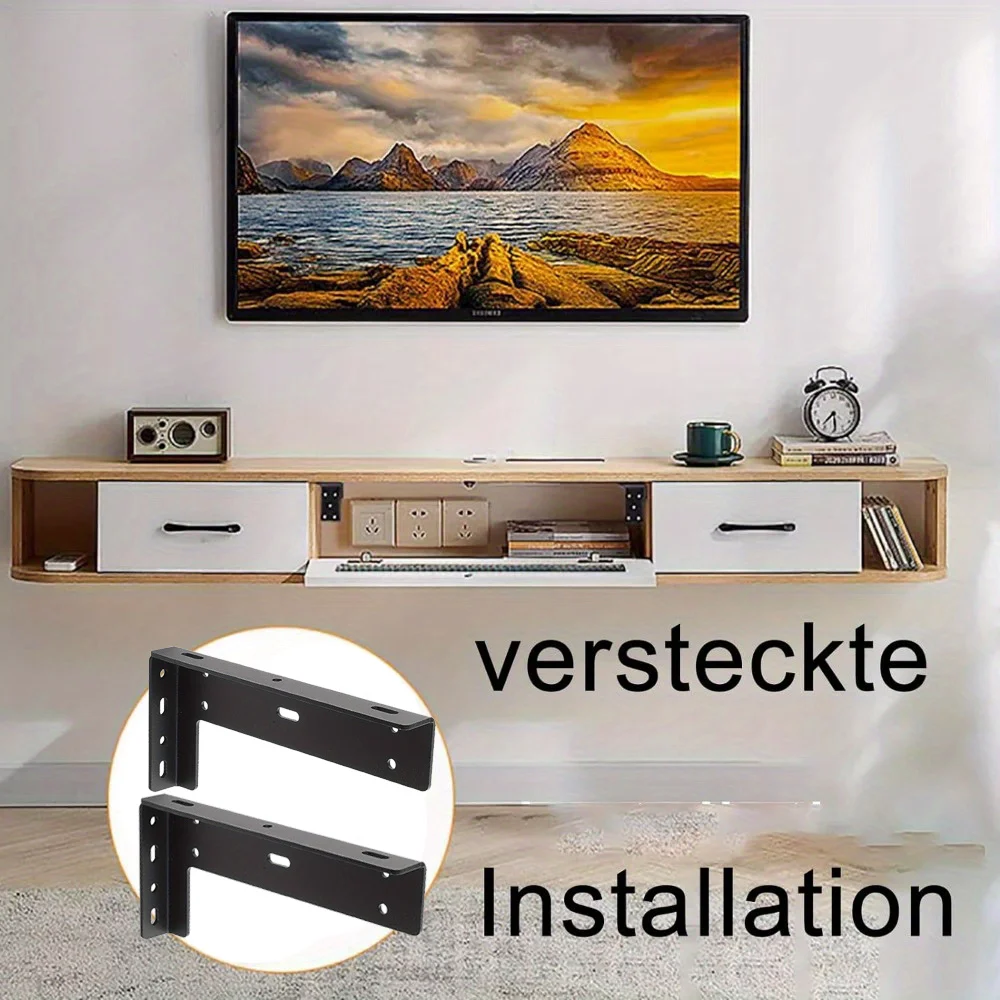 L-Shaped Bracket Invisible Stainless Steel Support Bracket Heavy-duty Bracket For TV Cabinet Bathroom Cabinet Kitchen