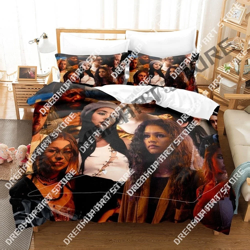 

3D Print TV Euphoria Bedding Set Boys Girl Twin Queen King Size Duvet Cover Pillowcase Bed boys Adult Home Textiles