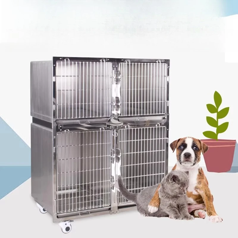 Inpatient cage mother breeding cage hairy dog constant temperature double layer stainless steel foster universal