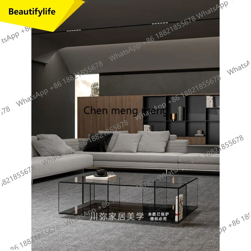 M45 Italian minimalist coffee table living room household acrylic glass premium rectangular tea table