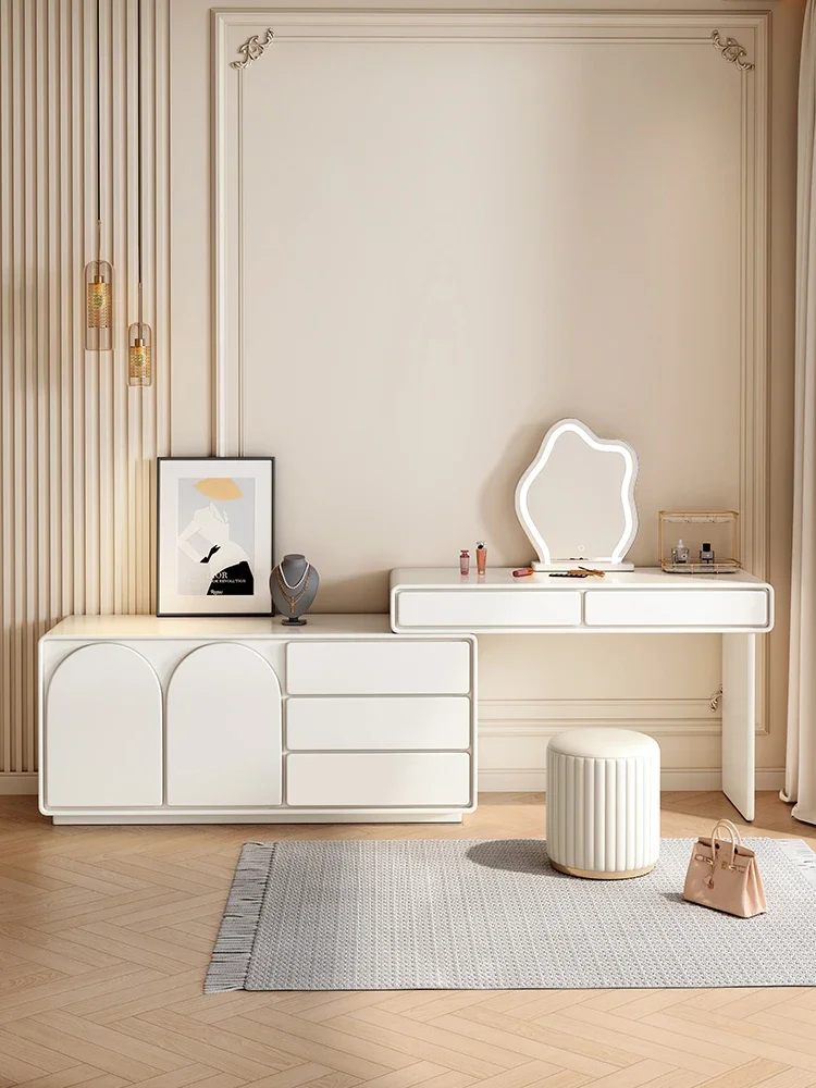 

Dressing table, bedside cabinet, integrated bedroom, modern simple and multi-functional storage, high-end French cream style dre