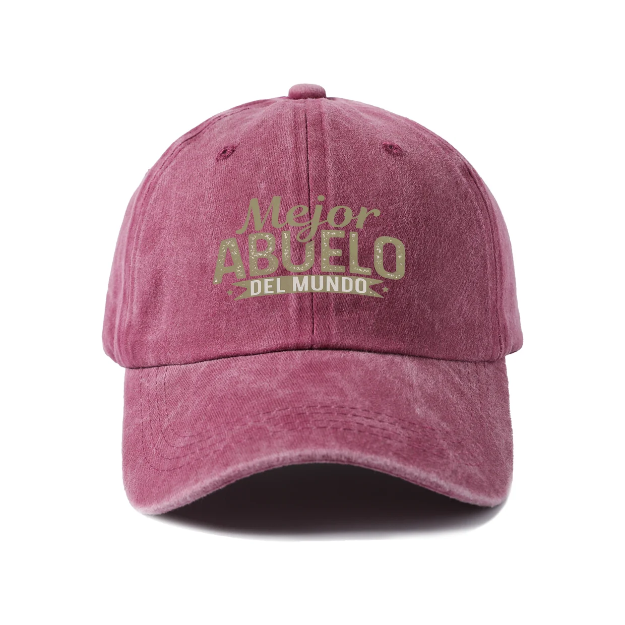 Mejor Abuelo Del Mundo Graphic Vintage Washed Baseball Cap, Adjustable Unisex Dad Hat, Casual Gift