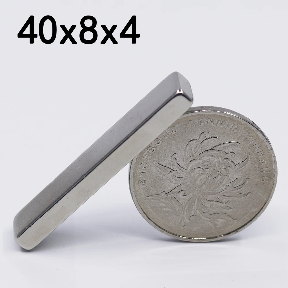 1/2/5/10/15Pcs 40x8x4 Neodymium Magnet 40mm x 8mm x 4mm N35 NdFeB Block Super Powerful Strong Permanent Magnetic imanes