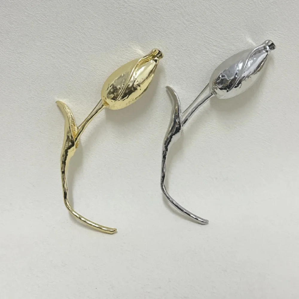 أنيقة زهرة برعم بروش بالكهرباء رائعة توليب بروش عناصر الأزهار الكورية نمط الملابس دبوس اكسسوارات حفلات الزفاف